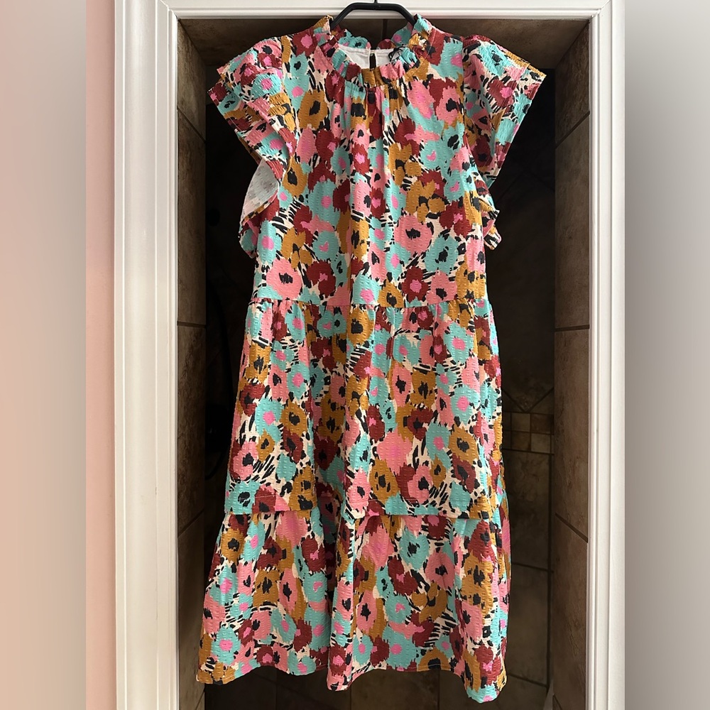 NWT THML flutter sleeve dress size Small